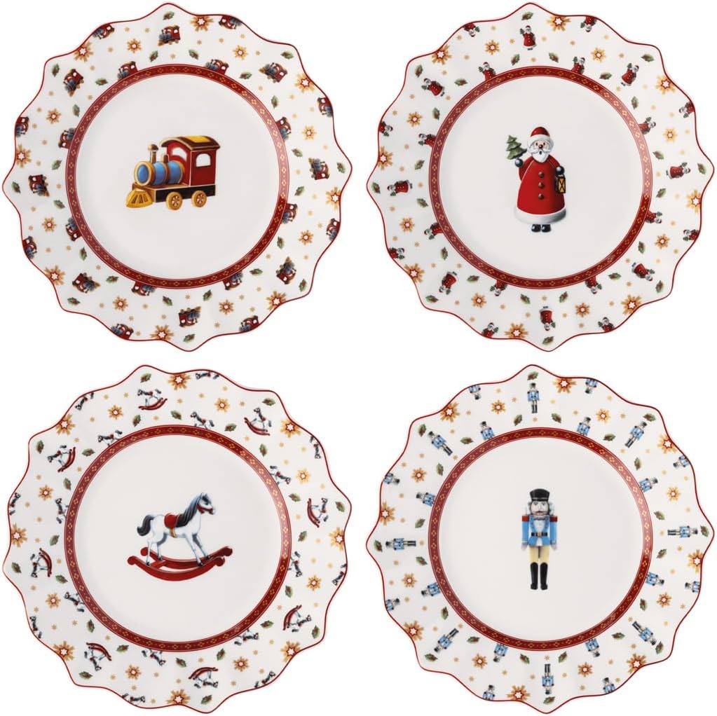 Detalle de Villeroy & Boch 14-8585-8815 Toy's Delight Anniversary Plate Set, 4-Piece Porcelain