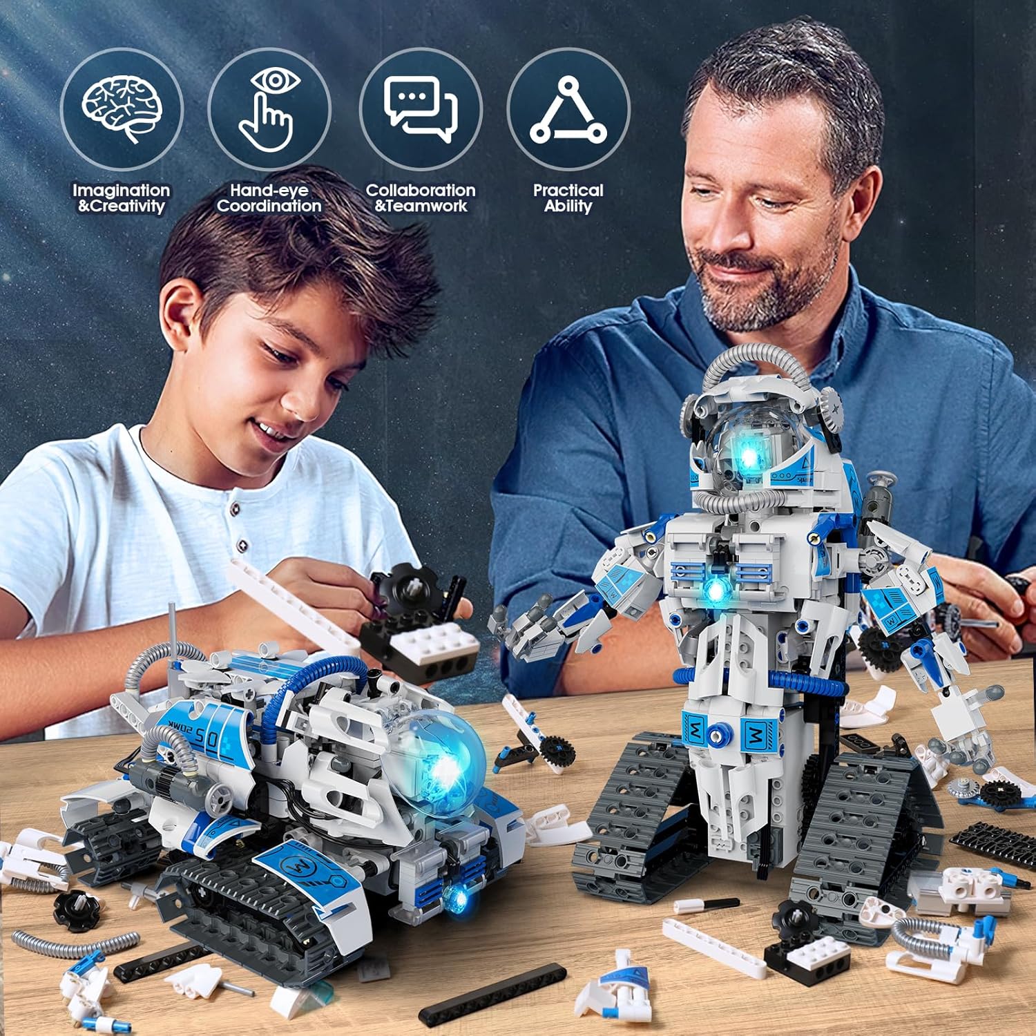 Thumbnail 6 de Sunrad Technic Roboter 6-in-1 Bauspielzeug