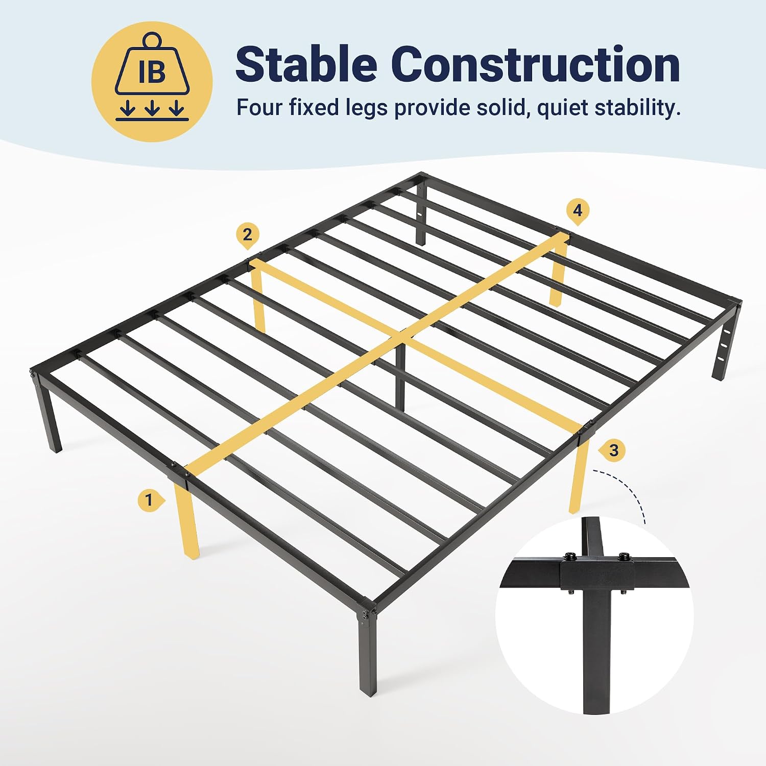 Detalle de Allewie Full-Size Metal Bed Frame