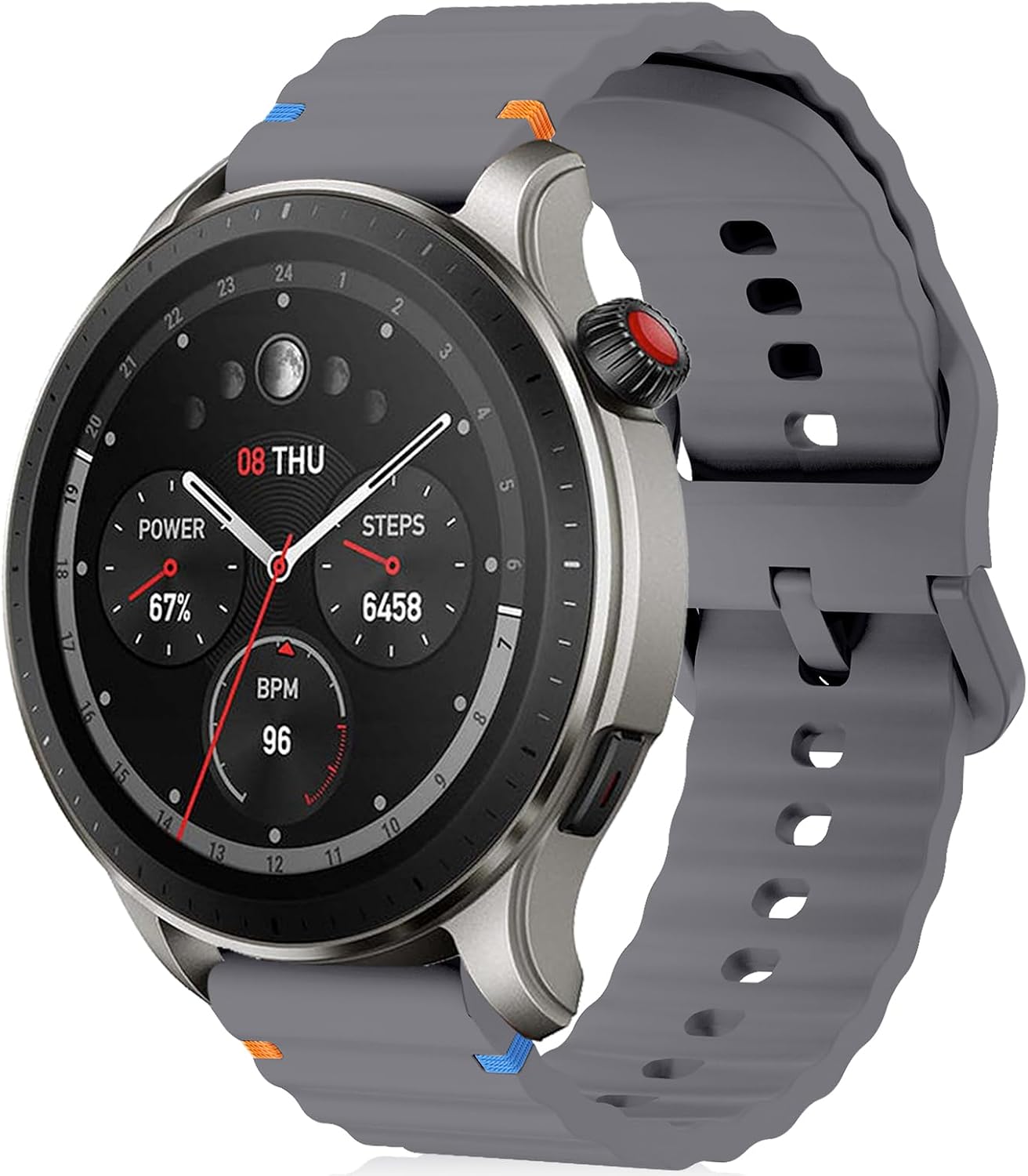 Detalle de RosMank 22mm Silicone Watch Band for Amazfit and Garmin/GX Models
