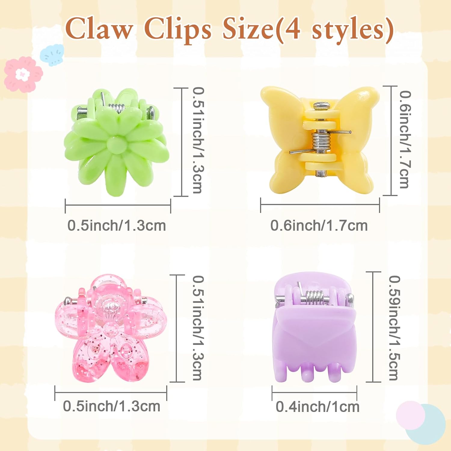Detalle 1 de CÉLLOT 112-Piece Baby Hair Clips, Mini Flower & Butterfly Claws, 28 Colors