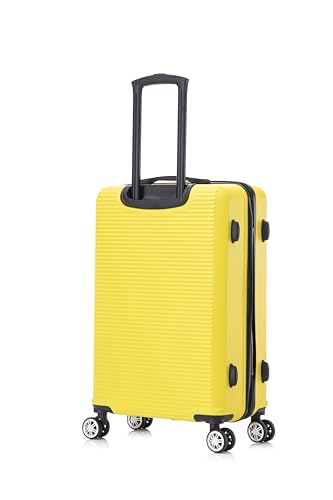 Detalle de CELIMS Maleta de Cabina Aprobada por 100+ Aerolíneas – Ligera y Rígida en ABS, 55x40x20, Amarillo