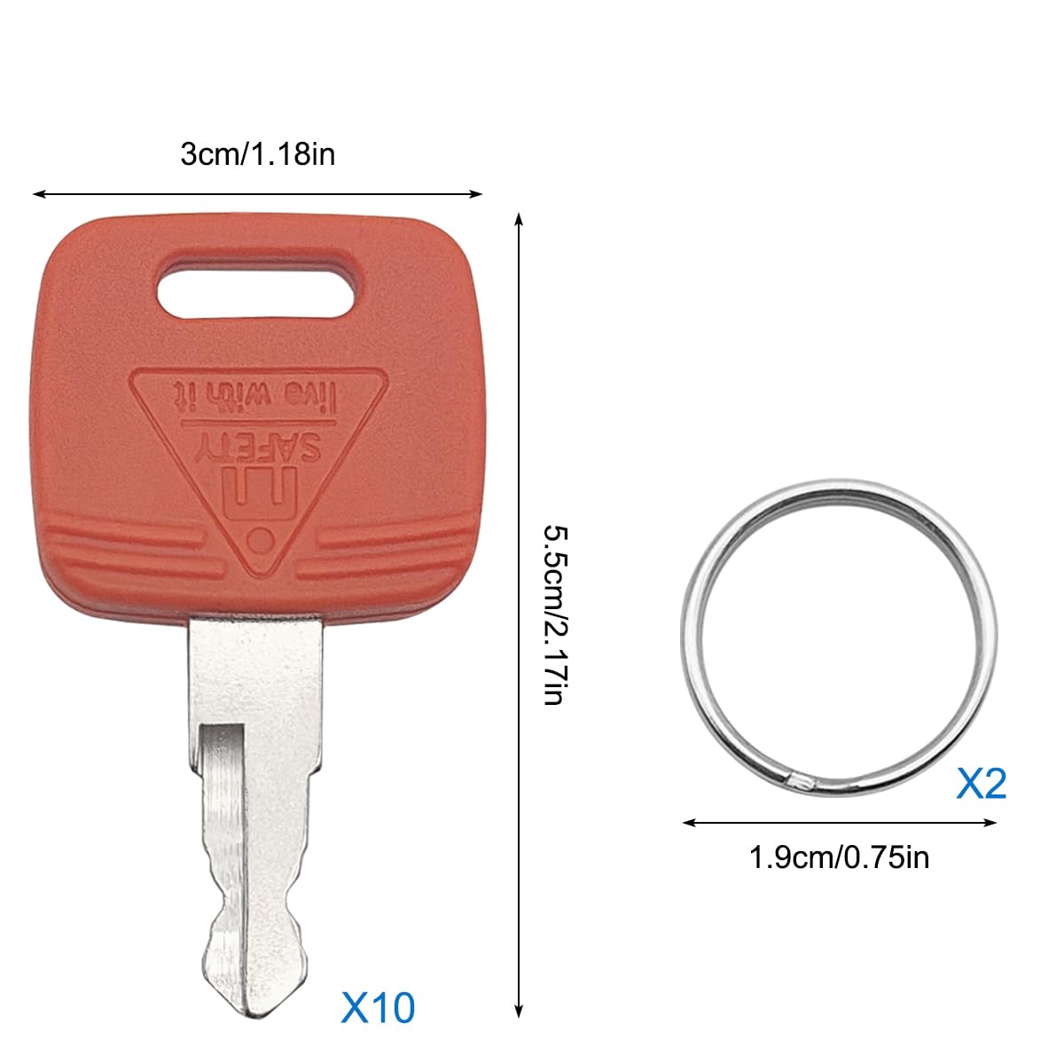 Thumbnail 1 de AYWFEY RE183935 Replacement Ignition Keys 10-Pack