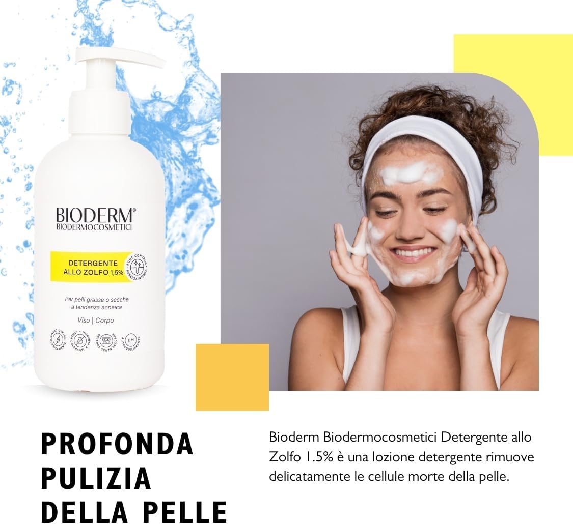 Detalle 2 de Bioderm S Detergente allo Zolfo 1,5% per pelle grassa