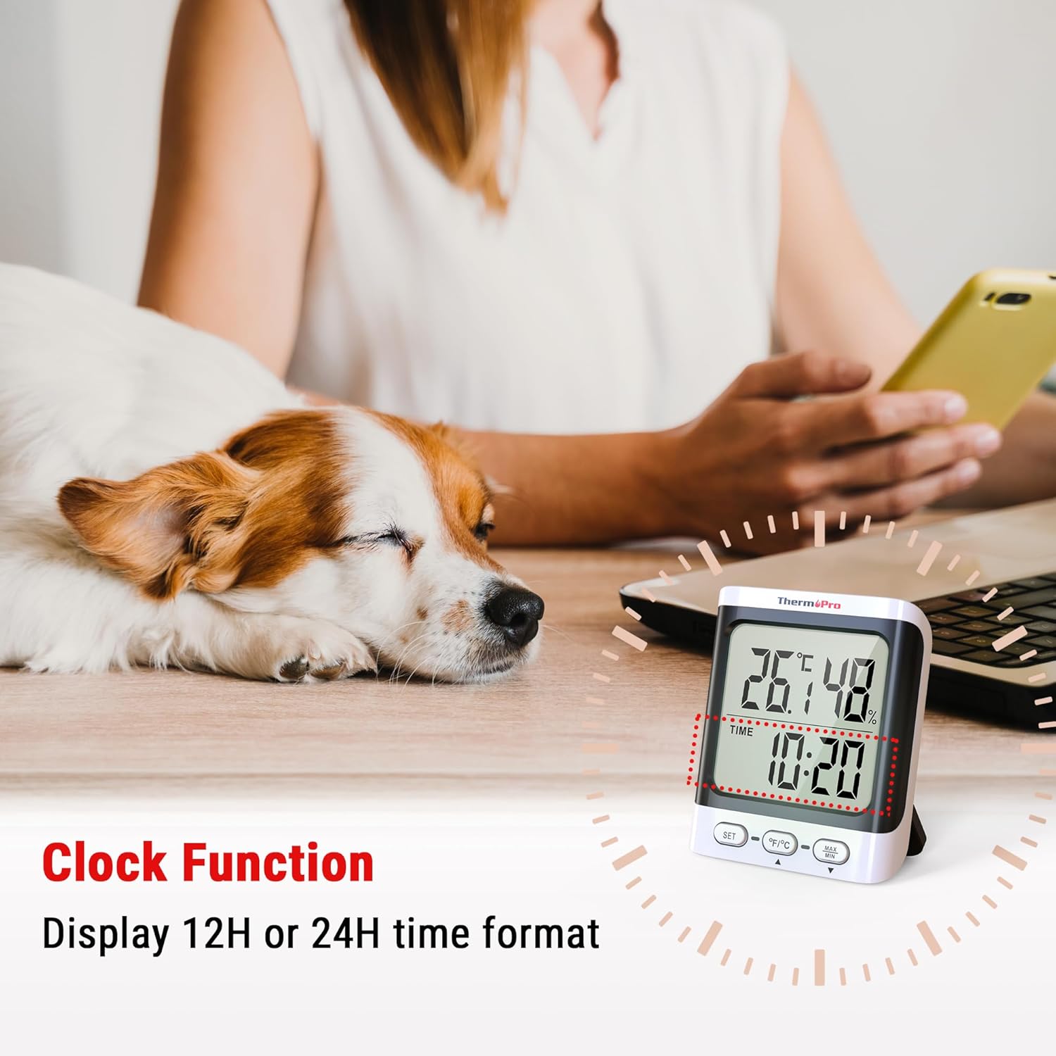 Detalle 2 de ThermoPro TP152 hygrometer 24‑hour display