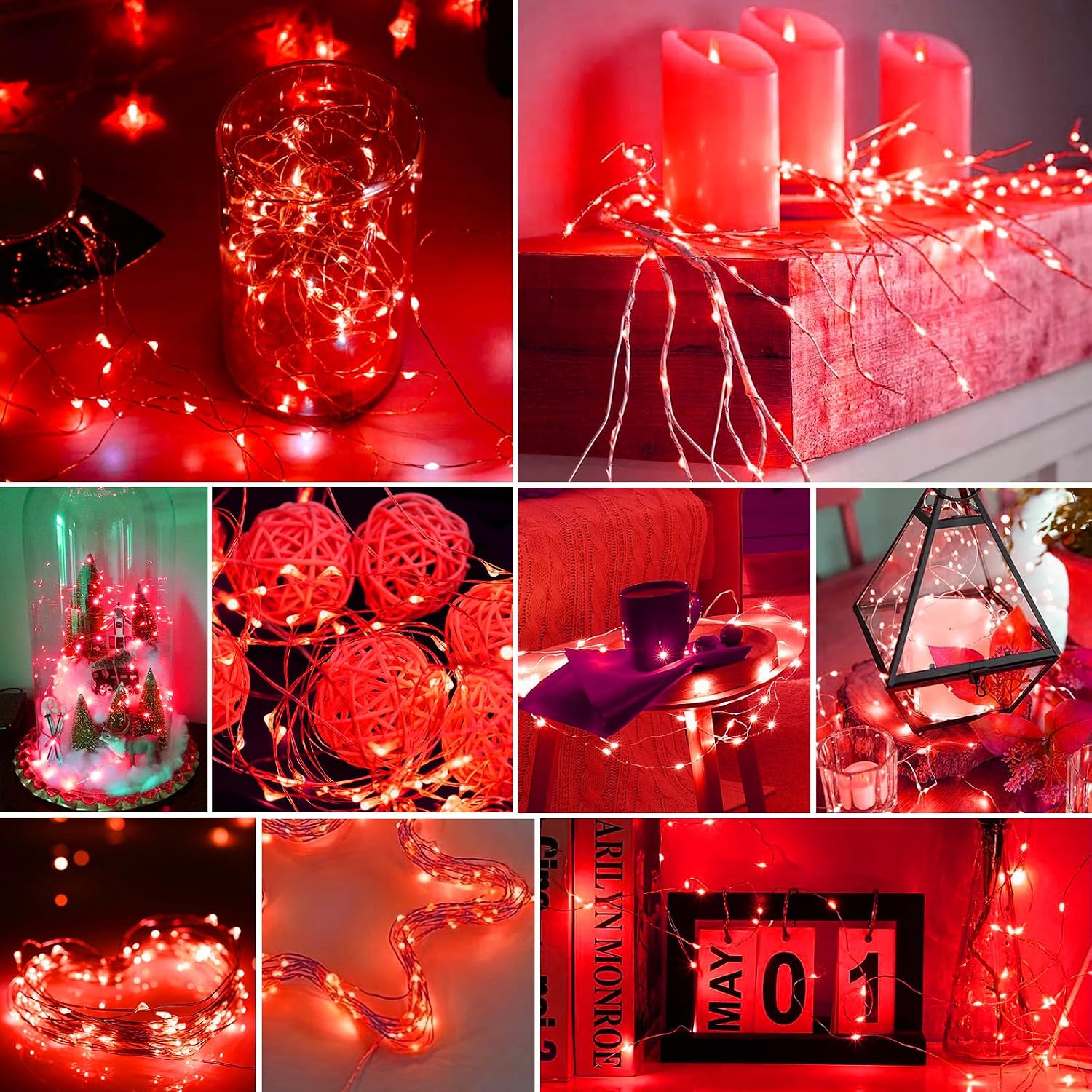 Thumbnail 6 de pozzolanas 24 Pack Red String Lights 7ft, 20 LEDs 🎉