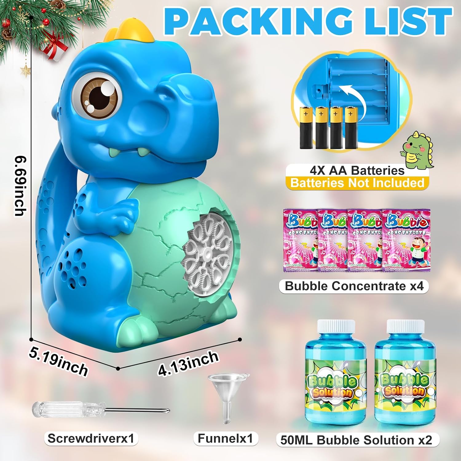 Detalle de Dinosaur Bubble Blower Toy with 5 oz Tank