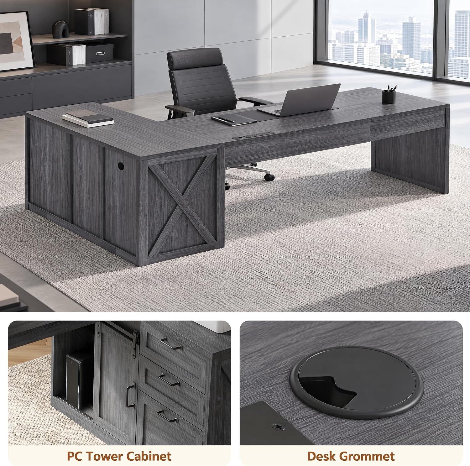 Thumbnail 6 de Homiflex L-Shaped Desk, 78.7-Inch