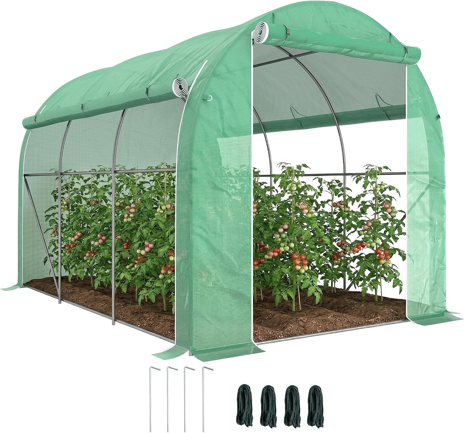 Detalle de Outsunny 84H-009V01GN tunnelkas 6 m² met oprolbare zijwanden