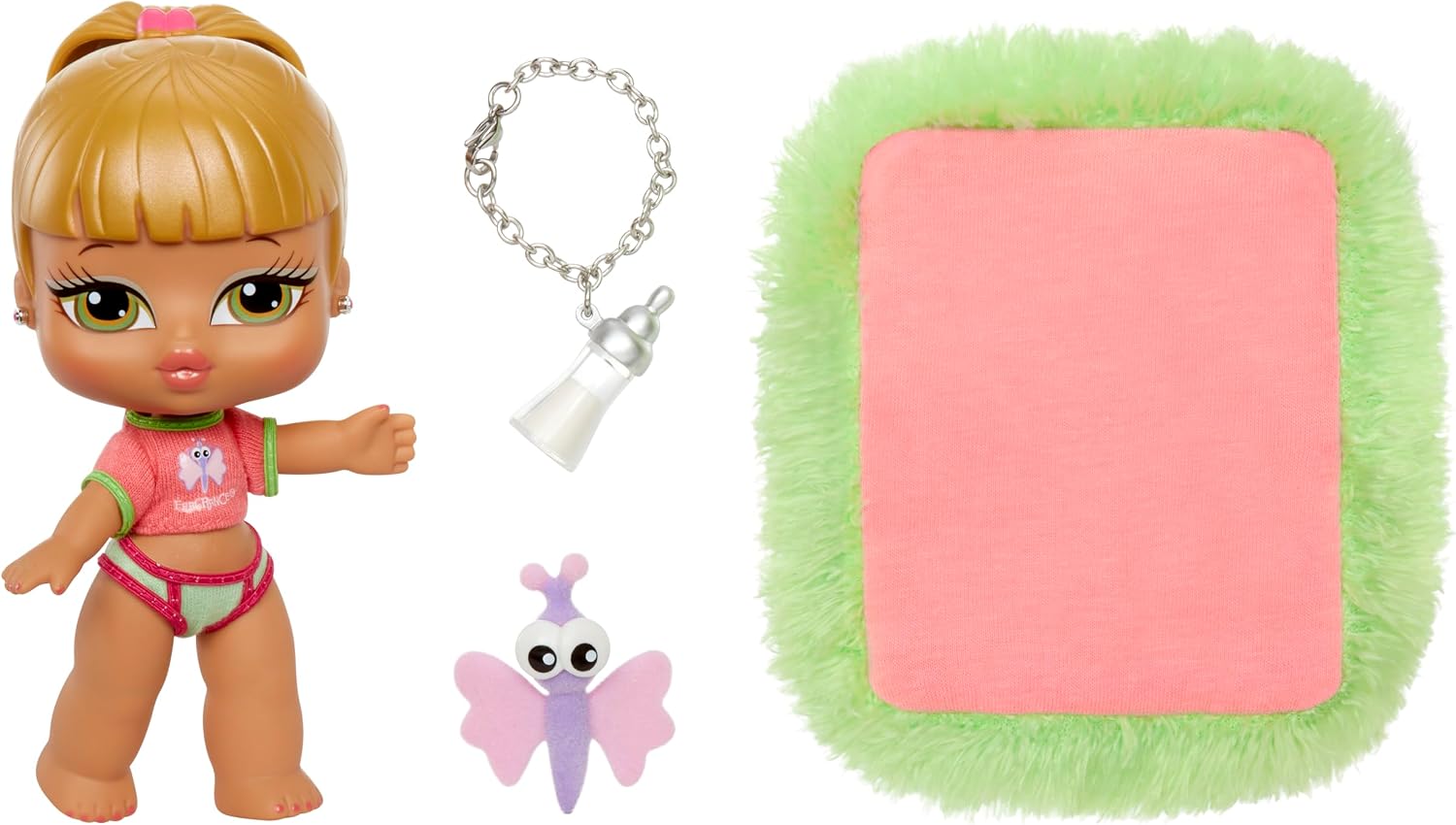 Detalle de Bratz Babyz 511496 Fianna – lalka kolekcjonerska z ubrankiem i flokowanym motylkiem