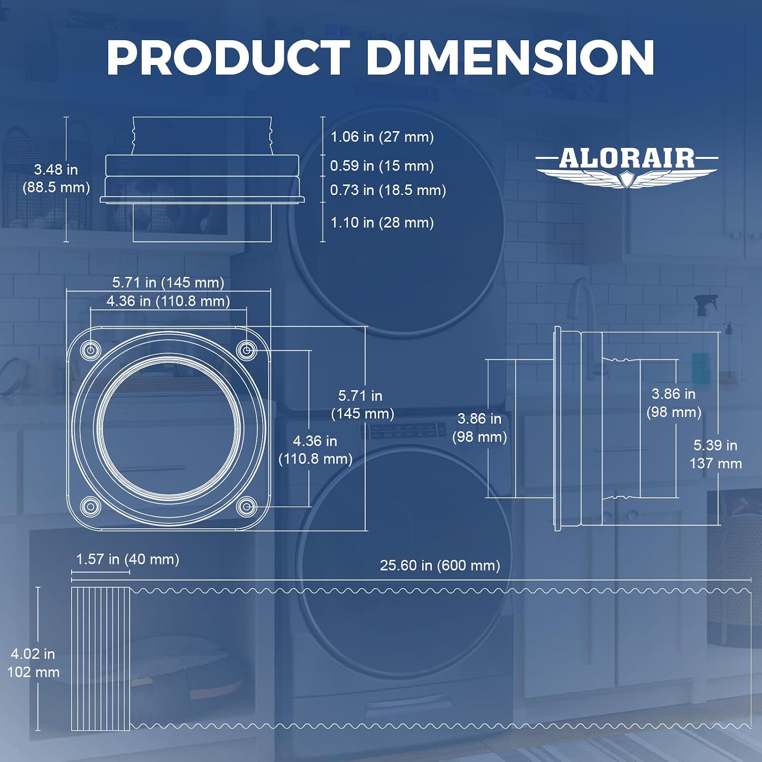 Thumbnail 6 de ALORAIR Magnetic Dryer Vent Connector Kit 4-Inch