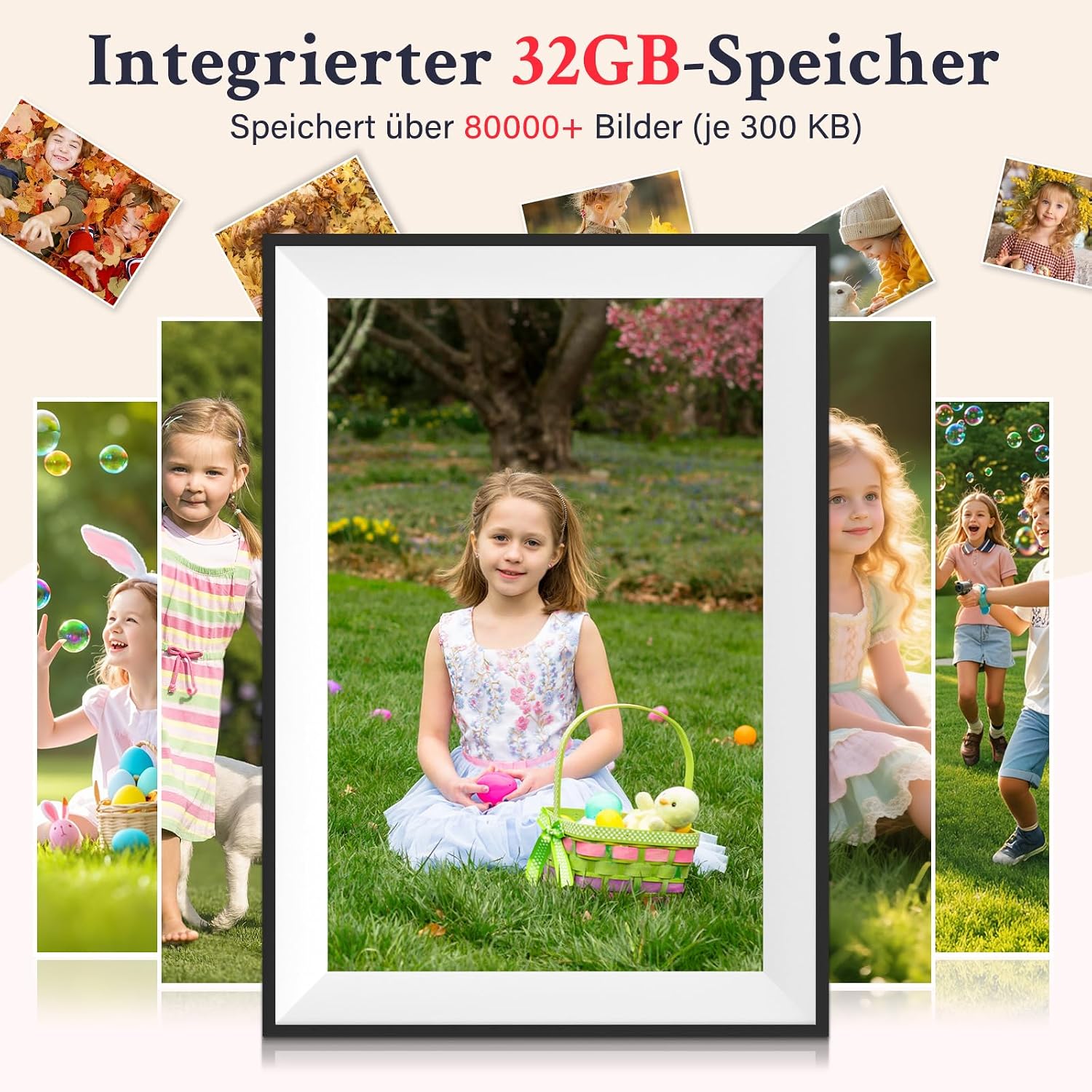 Thumbnail 6 de Frameo Digitaler Bilderrahmen WLAN 10,1 Zoll – 32 GB, 1280x800 IPS Touchscreen, automatische Drehung, Wandmontage, App-Sharing