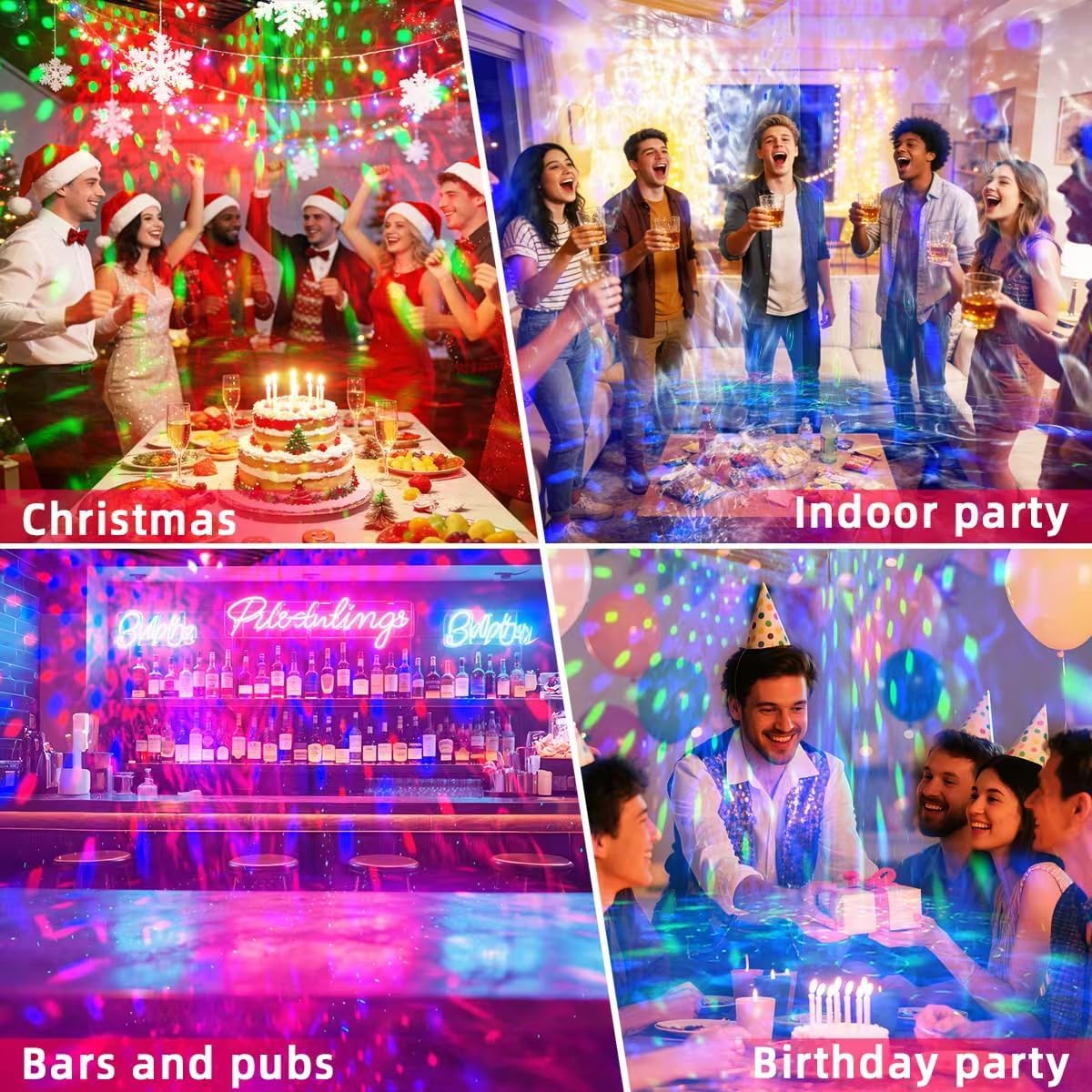 Thumbnail 5 de Mslitely M-US-JZT 4-in-1 Disco Party Light with Lasers and Remote