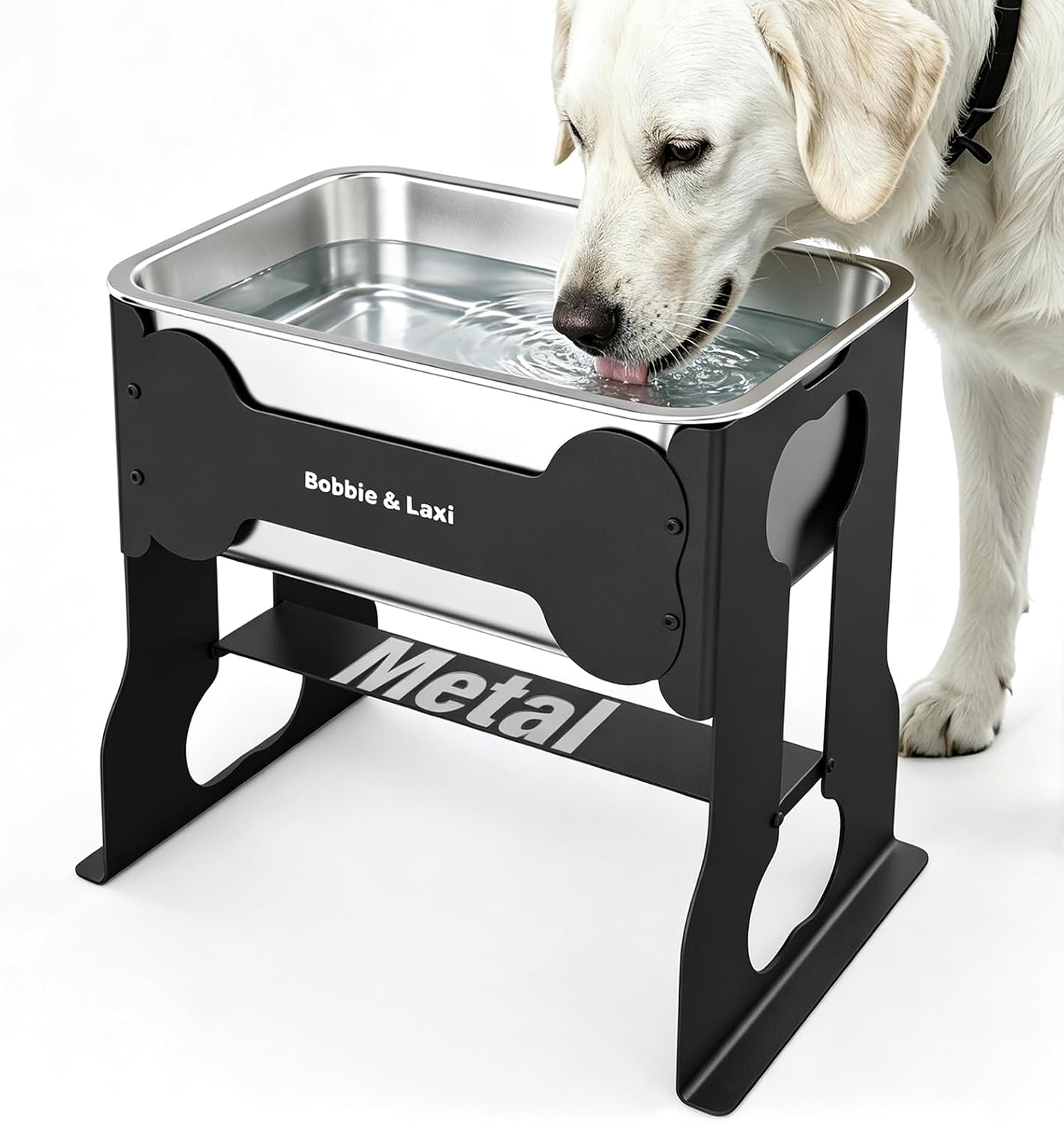 Detalle de 2.4 Gallon Elevated Large Dog Water Bowl with Stand for Large Breeds