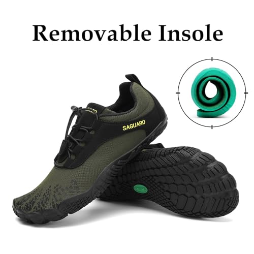 Thumbnail 7 de SAGUARO Zapatillas Barefoot para Hombre y Mujer – Zapatillas Minimalistas con Suela Zero Drop, Verdes Militares (Talla 43 EU)