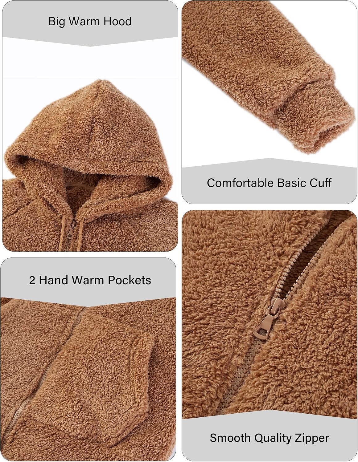 Detalle de RISISSIDA Sherpa Faux Fur Jacket