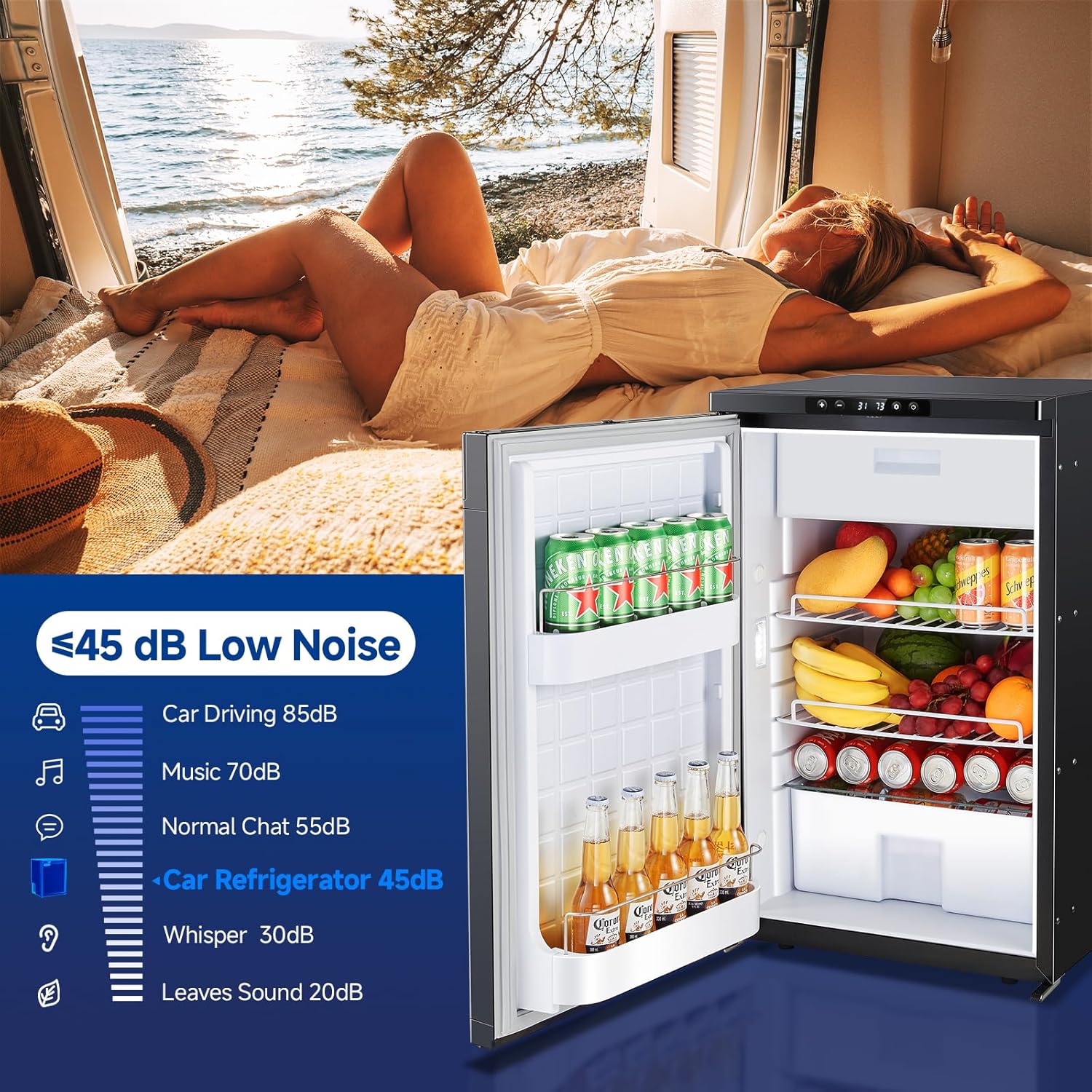Thumbnail 4 de AAOBOSI 83L Campervan Fridge with APP Control – 12V Caravan Refrigerator