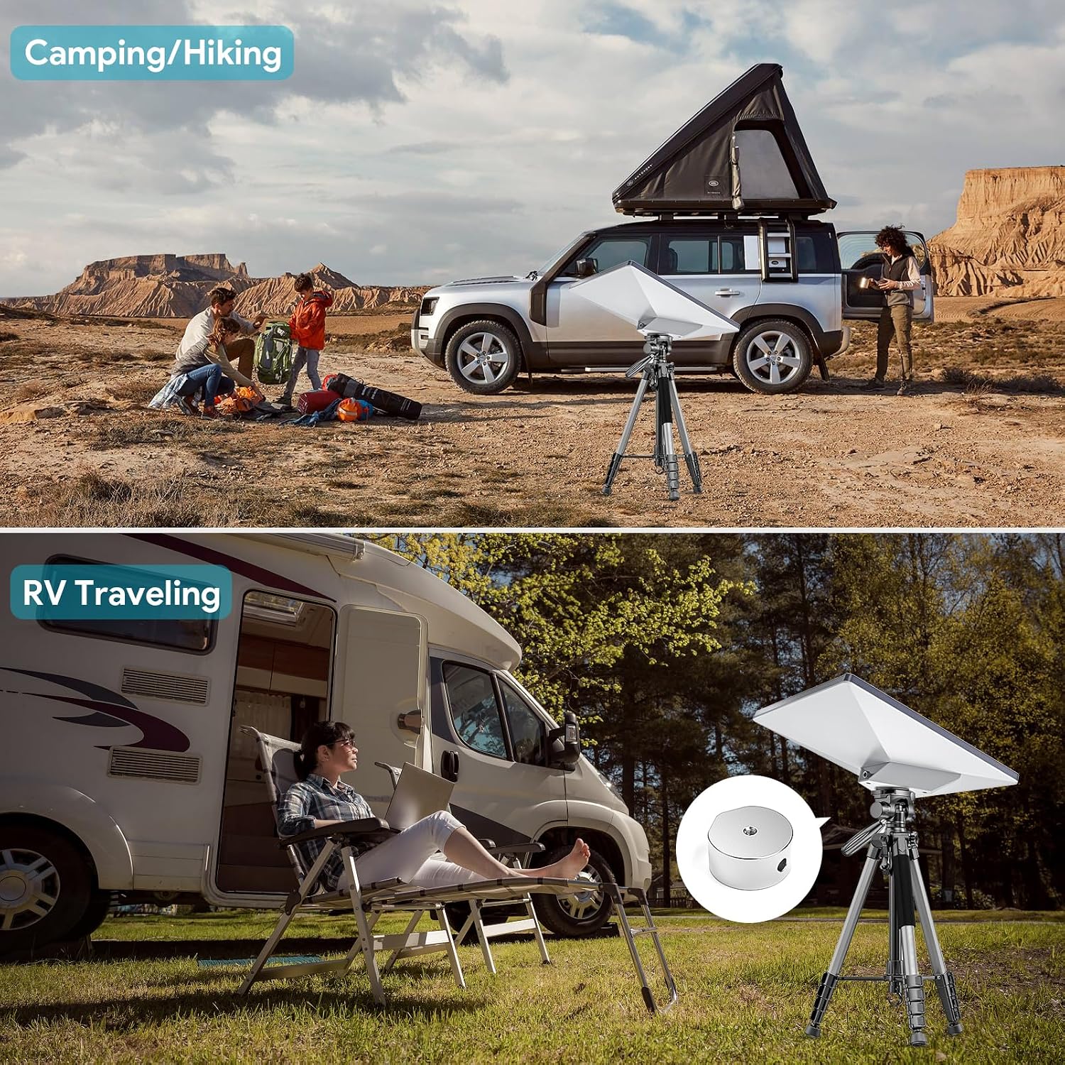 Thumbnail 6 de XLTTYWL 2025 Starlink Mini Tripod Adapter – Aluminium CNC‑Machined 1/4"-20 / 3/8"-16 Mount for Starlink Mini