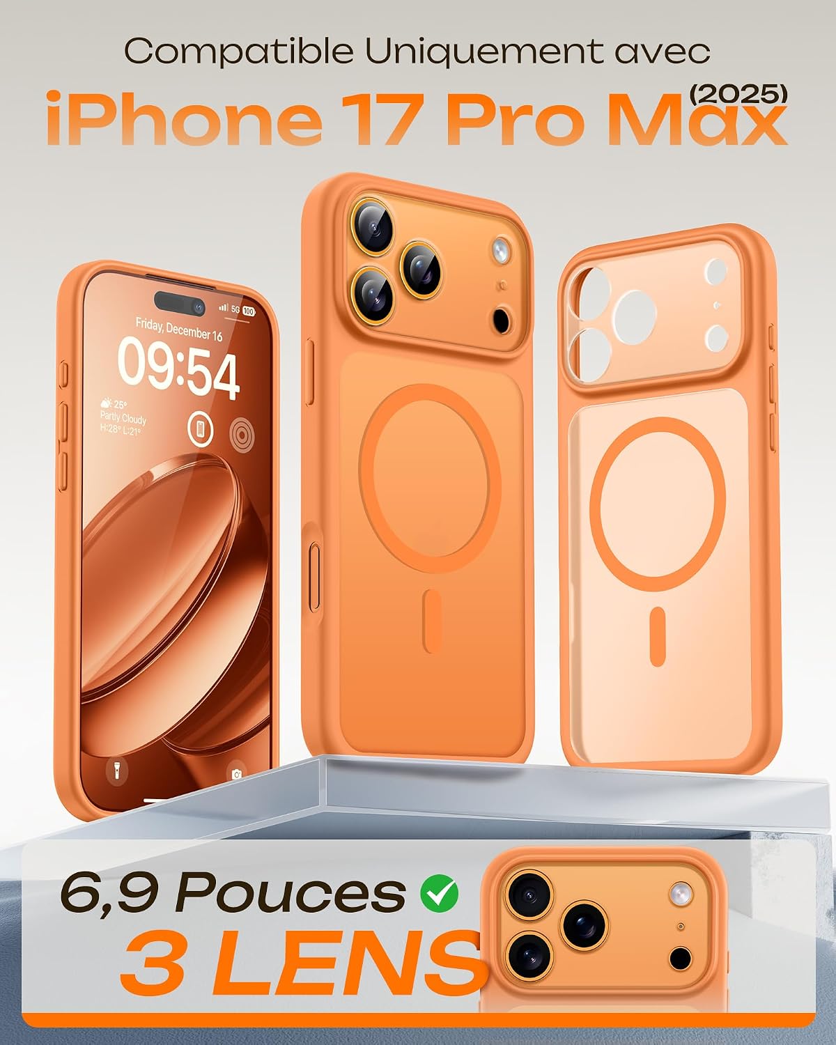 Detalle 2 de Coque magnétique TOCOL pour iPhone 17 Pro Max, 6,9 pouces