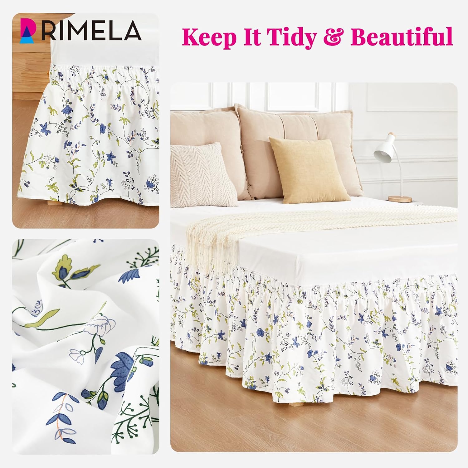 Thumbnail 6 de Sweet Blueberry Queen Bed Skirt, 15-Inch Drop