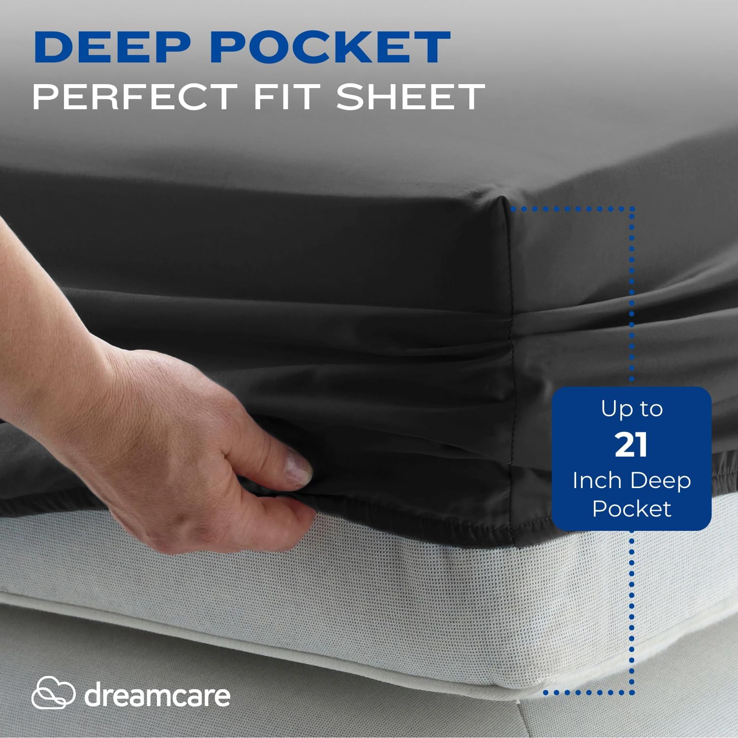 Thumbnail 2 de DREAMCARE King Size Sheets Set 21" deep pocket