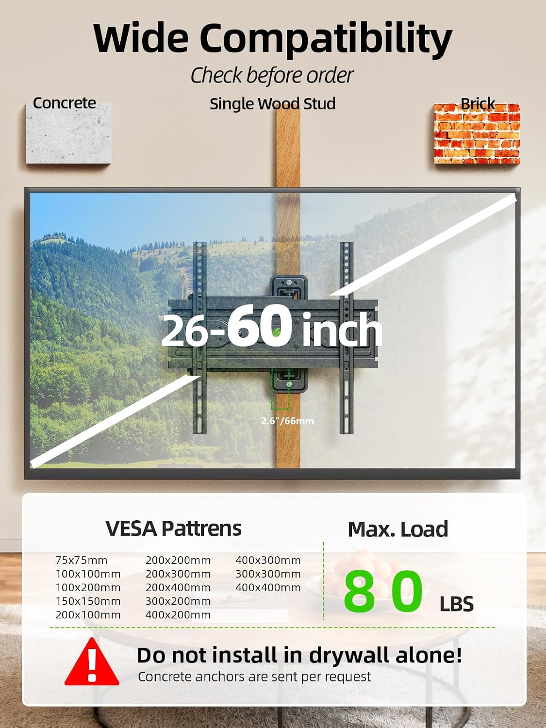 Detalle 2 de USX MOUNT XMM904 Full-Motion TV Wall Mount for 26–60-Inch TVs