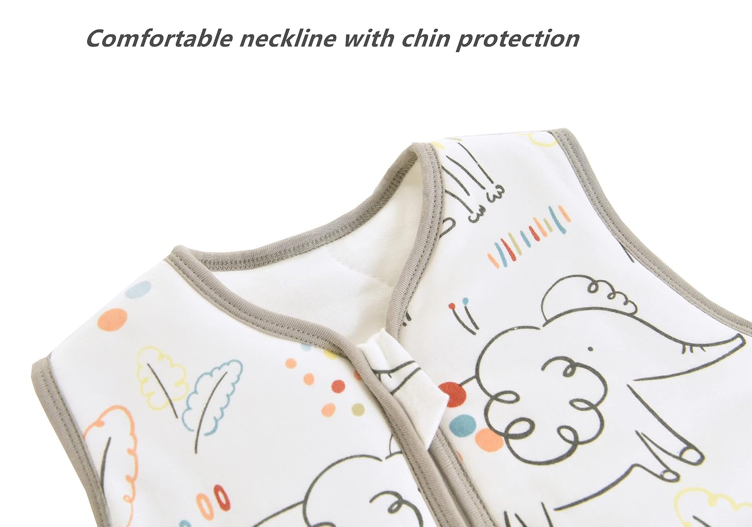 Detalle de Chilsuessy Baby Schlafsack mit Füßen 2,5 Tog Ganzjahr Happy Zoo (70 cm, Baby-Höhe 80–90 cm)