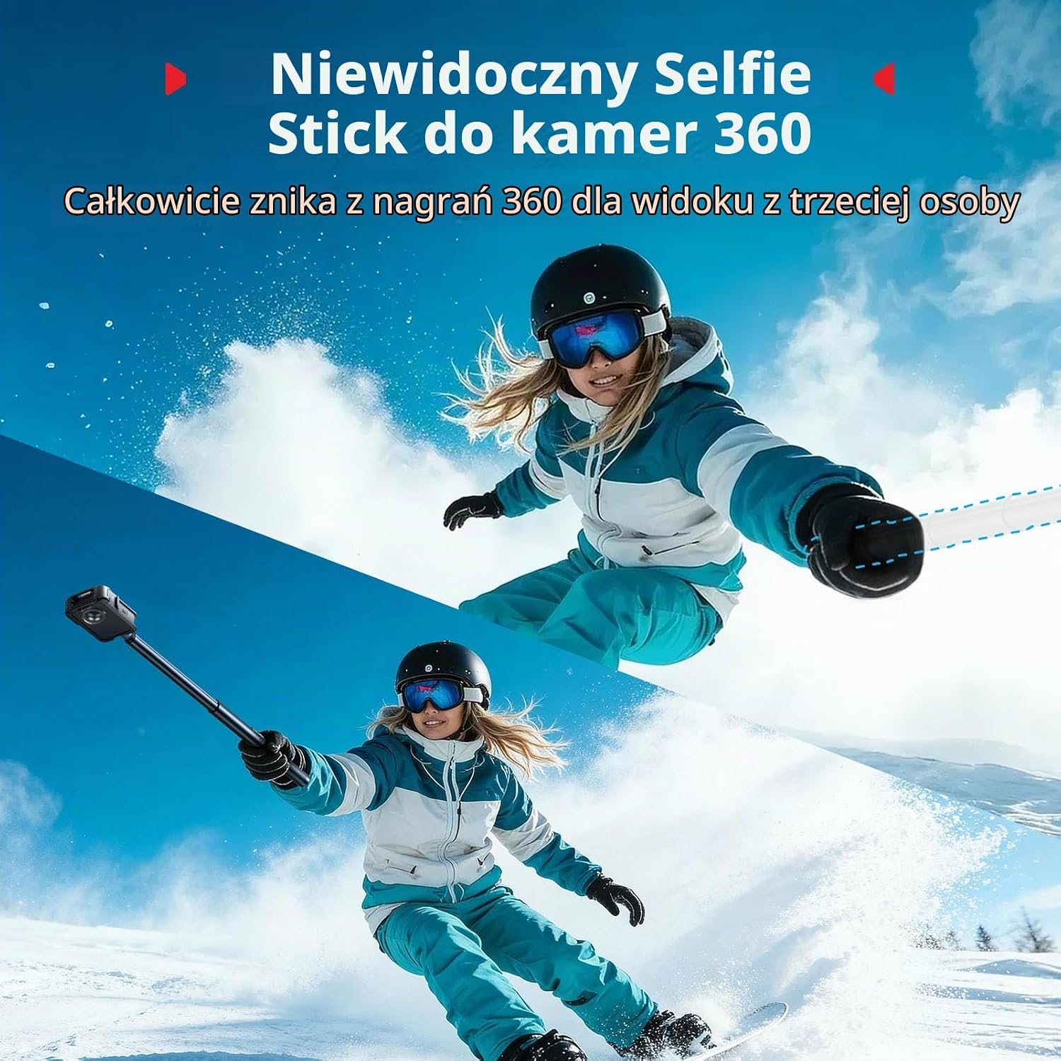 Detalle 2 de SMALLRIG 5270 niewidoczny kijek do selfie 150 cm do kamer 360°