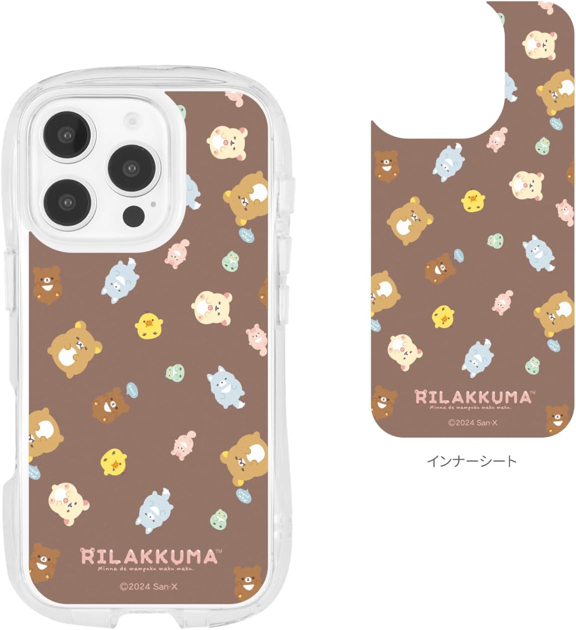 Detalle de グルマンディーズ GRC-372B リラックマ iPhone 16 Pro対応クリアケース TPU製・インナーシート付き