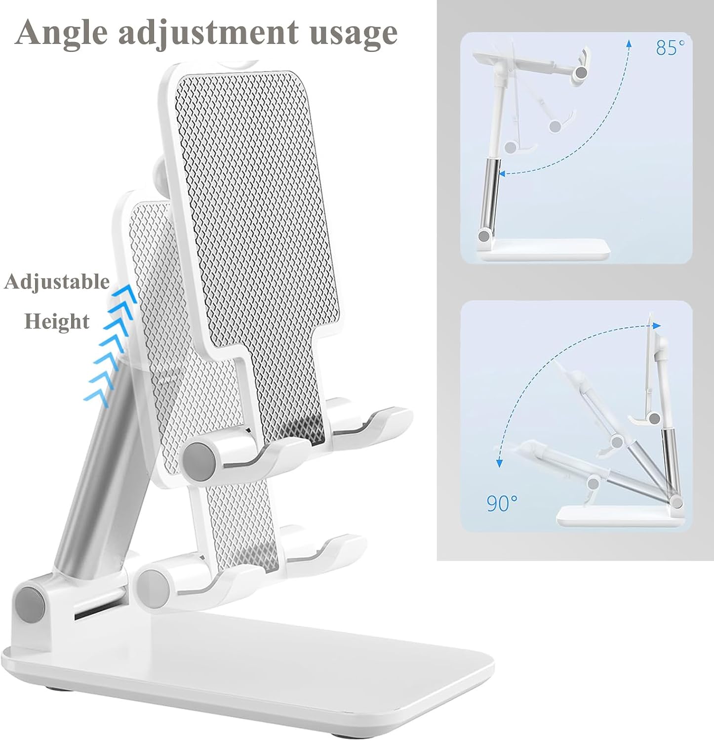 Detalle de Meetuo 2-Pack Adjustable Cell Phone Stands (Foldable, Portable, Adjustable Angle & Height)