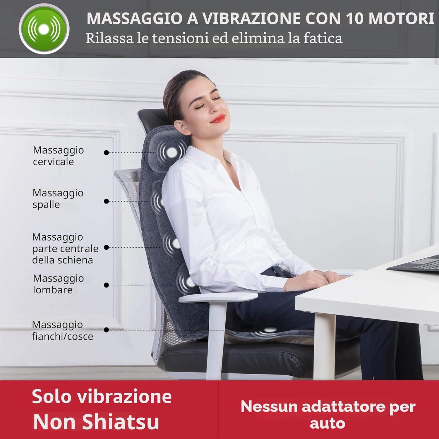 Detalle de Snailax Sedile massaggiante 10 motori