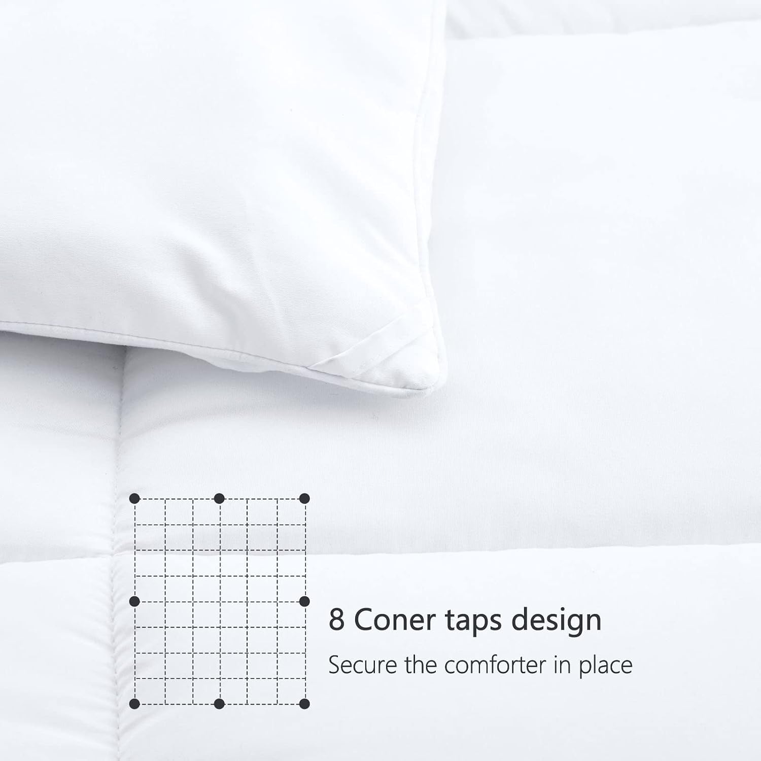Detalle 2 de TEXARTIST Queen Comforter, All-Season Down Alternative, 4D Spiral Fiber, White