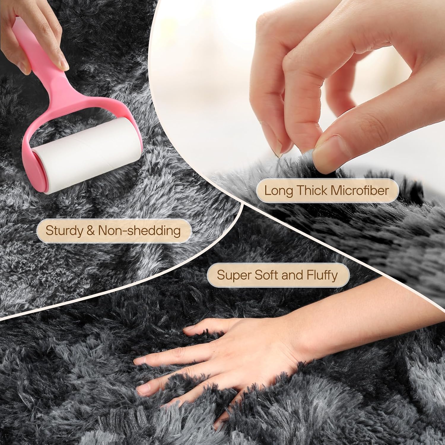 Thumbnail 4 de Untimaty Rugs 160x230cm Dark Grey shaggy rug