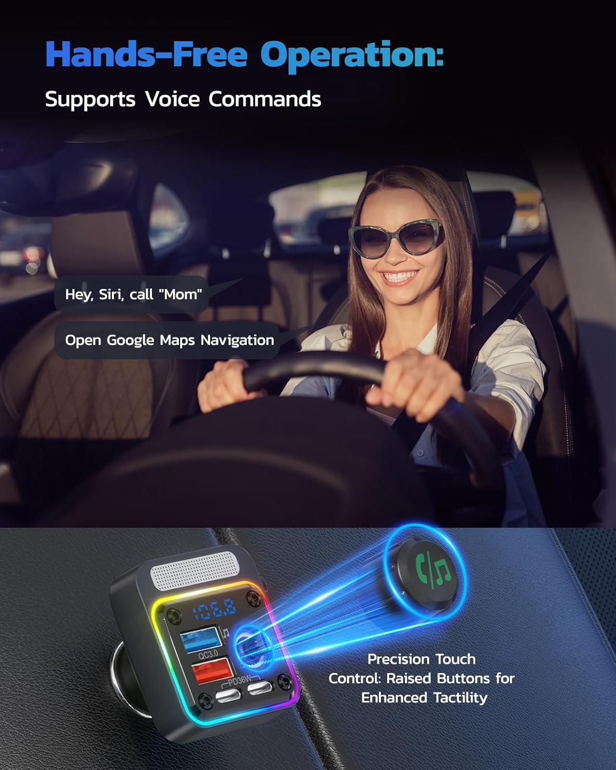 Thumbnail 4 de Nulaxy 54W Bluetooth 5.3 Car Adapter with FM Transmitter
