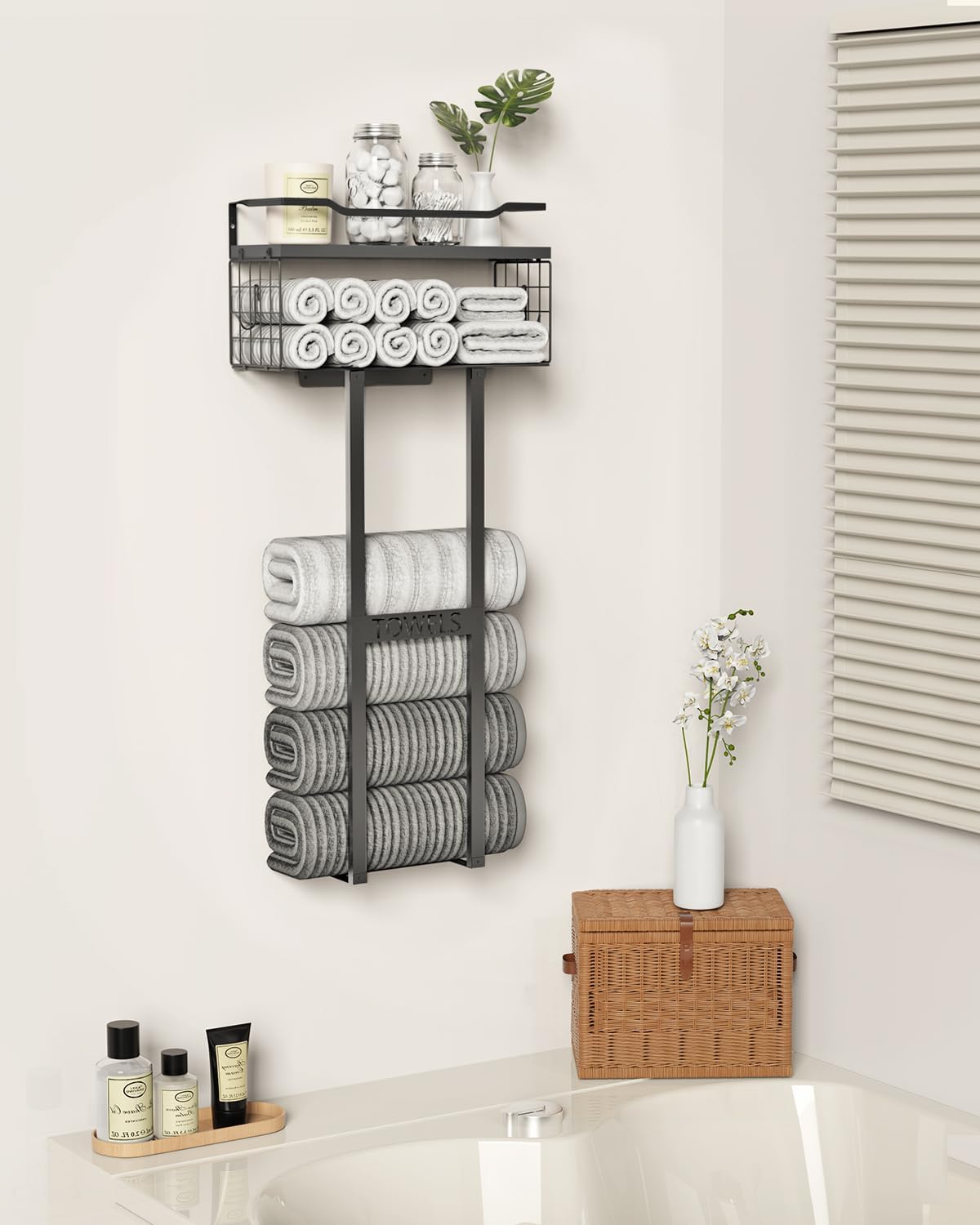 Thumbnail 6 de Aetyord 31-inch wall towel rack with shelf
