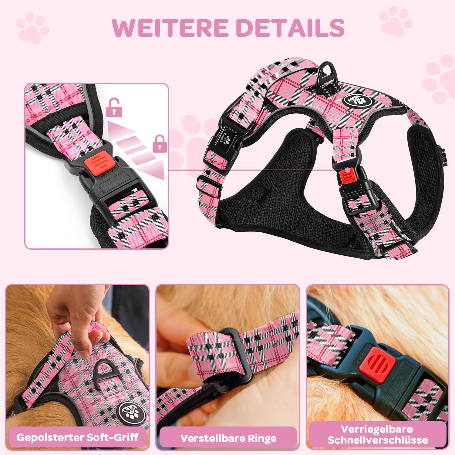 Detalle 2 de FURRYFECTION Hundegeschirr mittelgroß, Y-Form