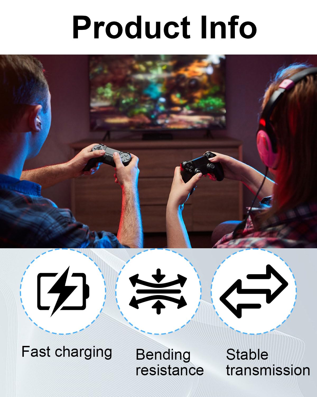 Thumbnail 1 de SEYUGOPTI 2-Pack USB Breakaway Cable for Xbox One/Series X|S, Xbox 360 & PC