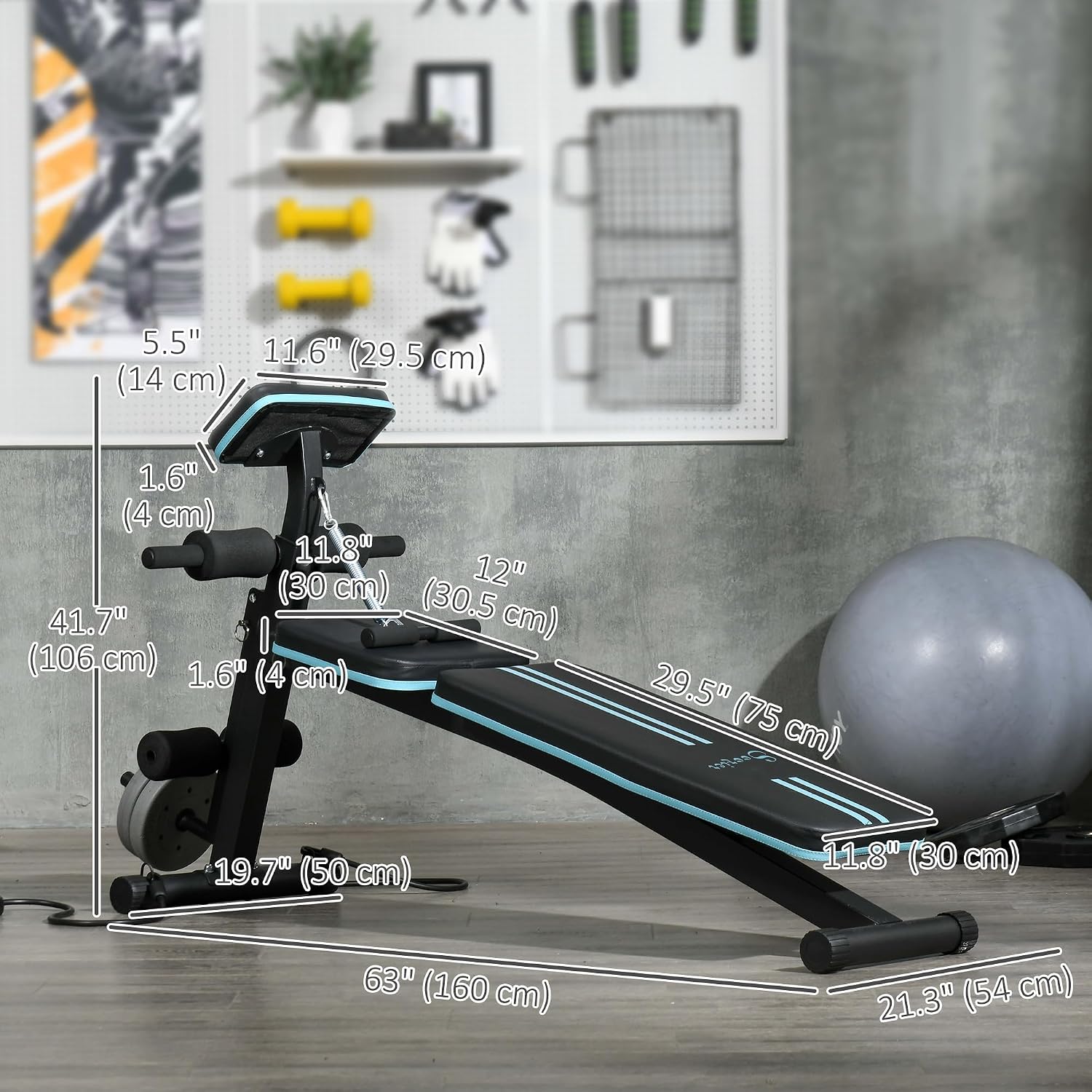 Thumbnail 6 de Soozier A91-062V00BU Adjustable Weight Bench, Foldable with 7 Incline Positions