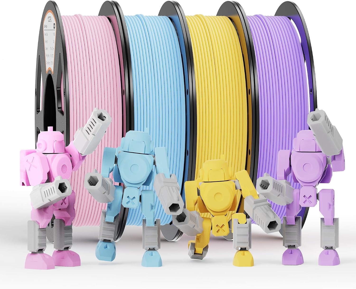 Detalle de YOOPAI Matte PLA+ 1.75mm Filament, 4-Color 250g Starter Bundle