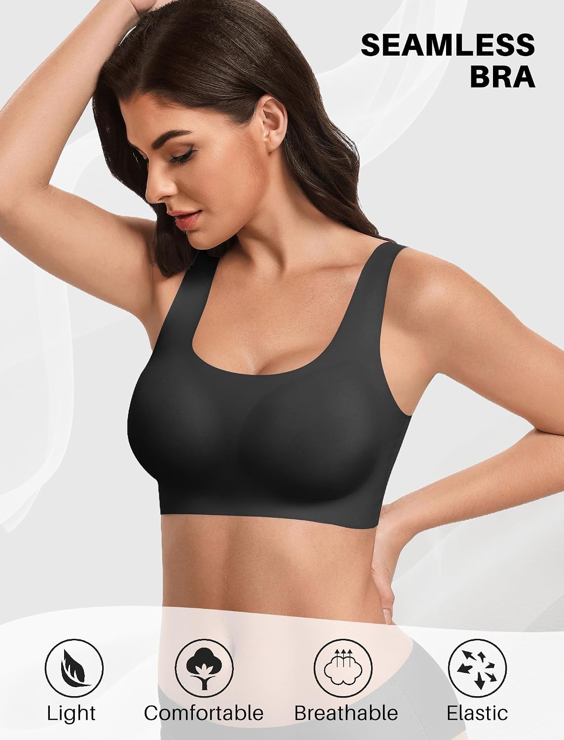 Detalle de Avidlove Women's Comfy Pullover Wireless Bra, Seamless with Wide Straps
