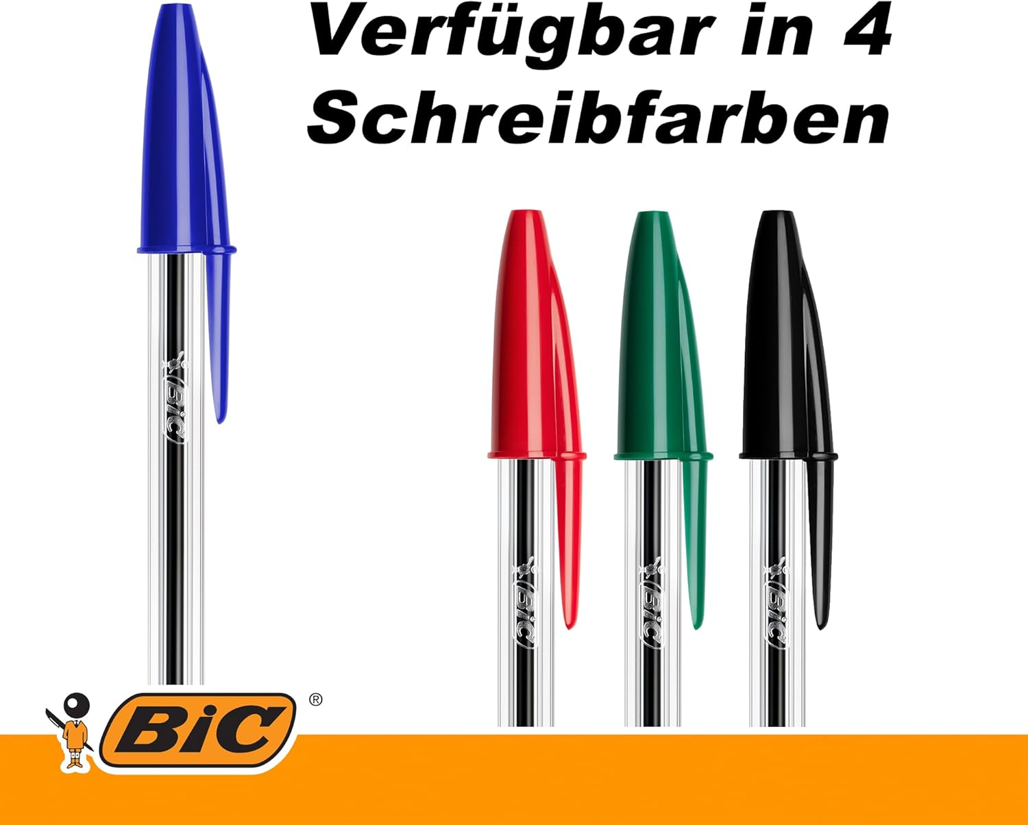 Detalle 2 de BIC Cristal Original Kugelschreiber, 50er Großpackung – Blau, 0,32 mm Strichstärke, transparenter Schaft