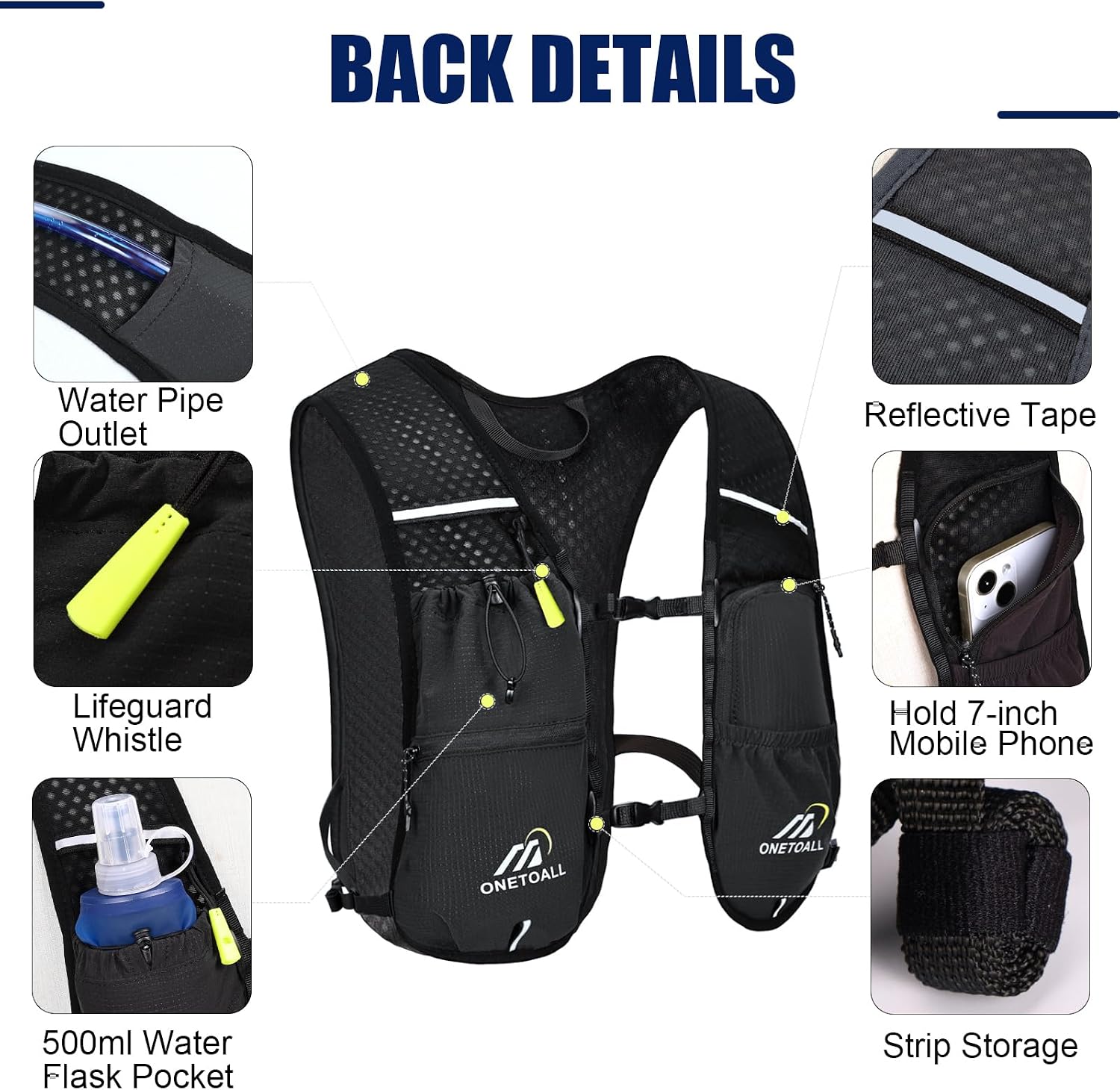 Detalle 2 de ONETOALL Running Vest 2L Hydration Pack