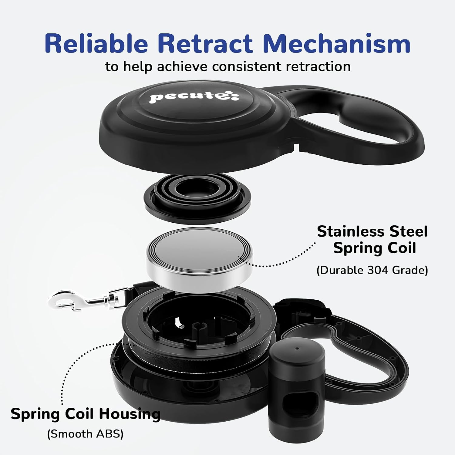 Detalle de Pecute Retractable Dog Leash 10m