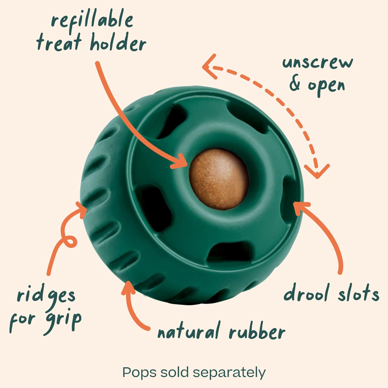 Thumbnail 1 de WOOF Pupsicle: Long-Lasting Interactive Dog Ball Toy for Small Dogs (10–25 lbs)