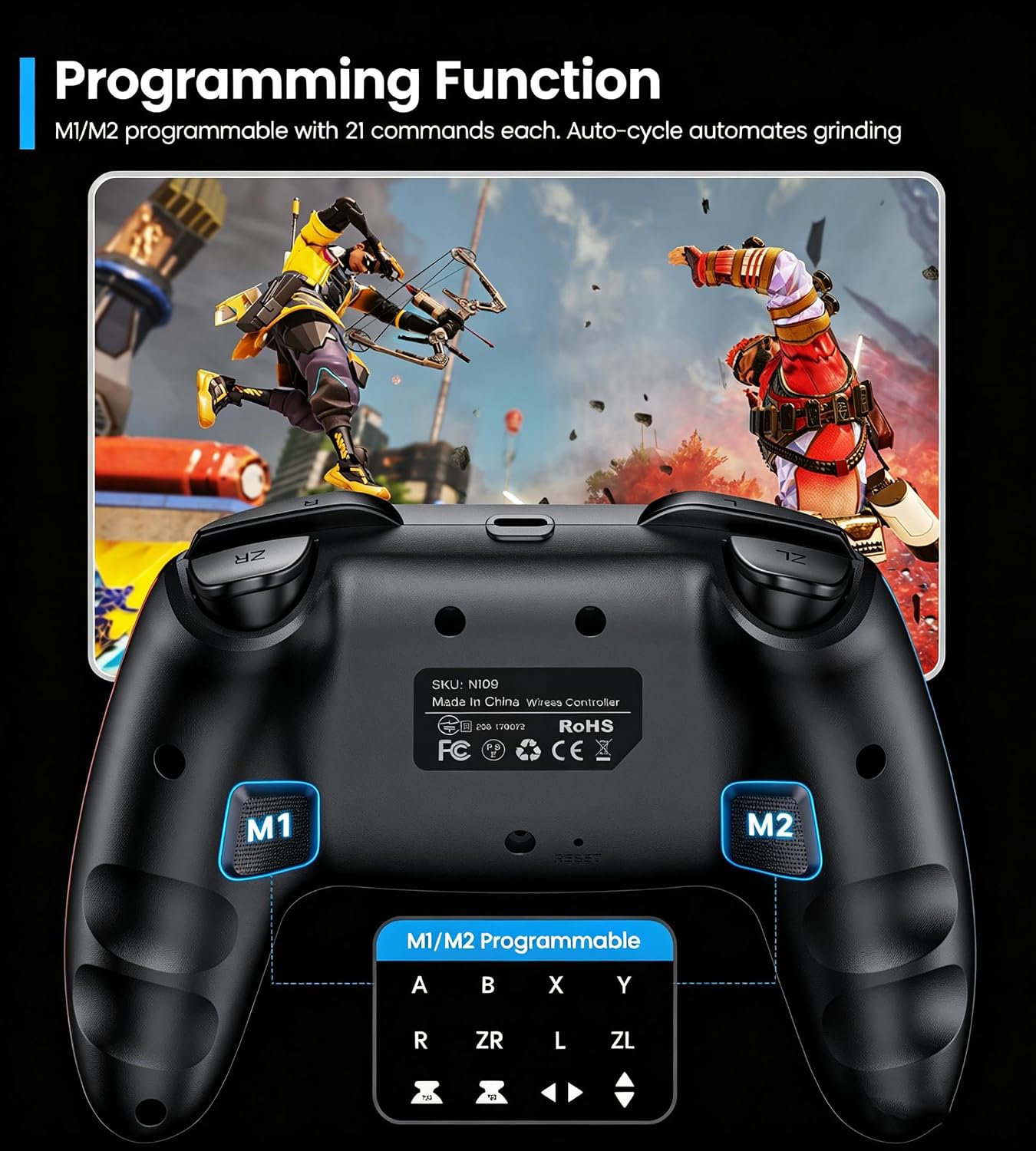 Thumbnail 3 de HELLCOOL Switch Controller – Kabellos Pro Controller für Nintendo Switch 2/1/Lite/OLED