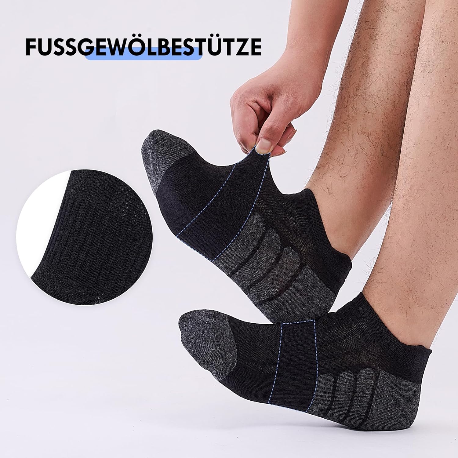 Thumbnail 3 de Stoeury 10/20 Paar Sneakersocken für Herren & Damen – atmungsaktive Kurzsocken mit Mesh, Fußgewölbestütze