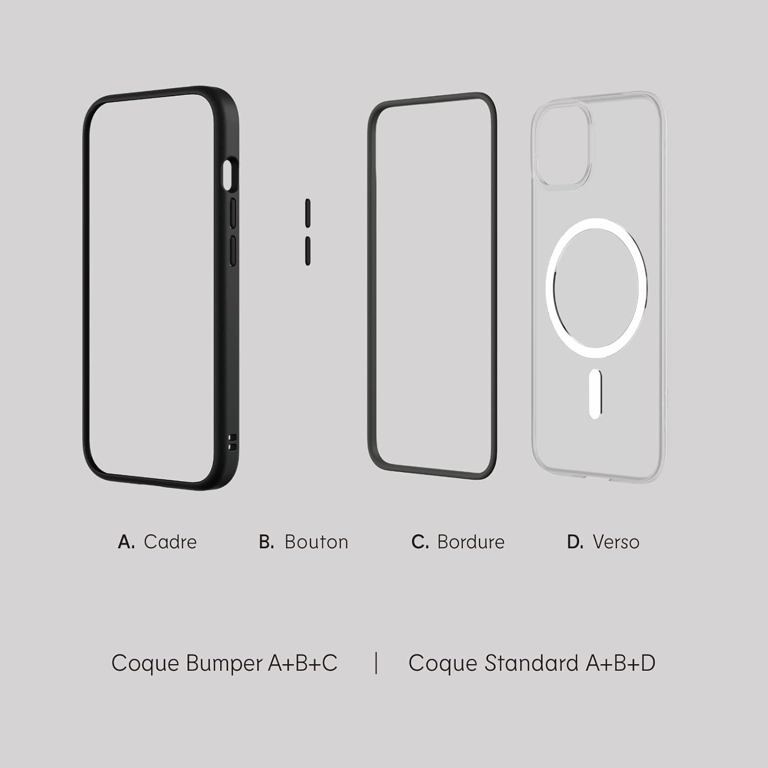 Thumbnail 4 de RhinoShield Coque modulaire Mod NX pour iPhone 12/12 Pro – MagSafe, personnalisable, Graphite