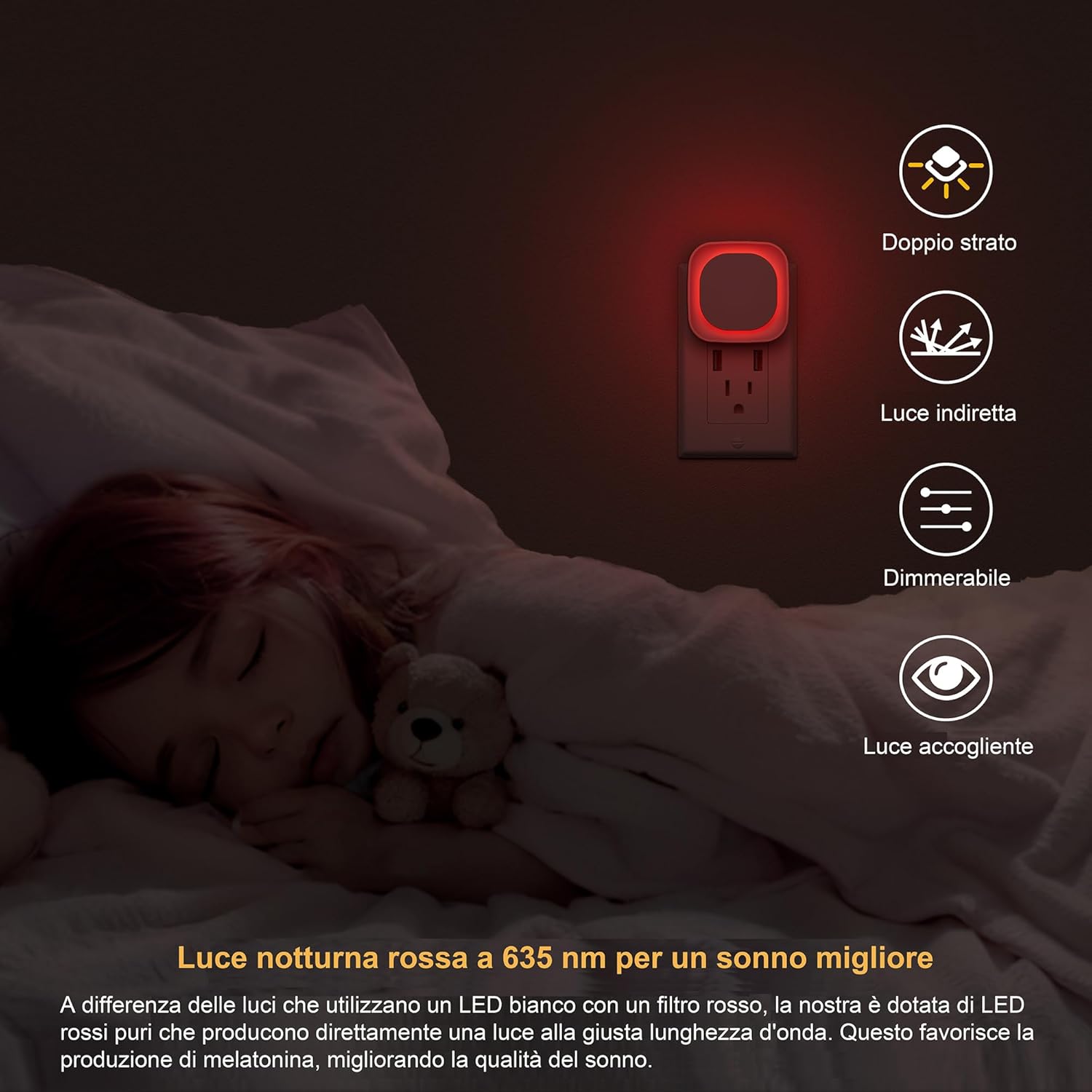 Detalle 1 de YUNLEX Presa luce notturna con sensore crepuscolare 3 livelli
