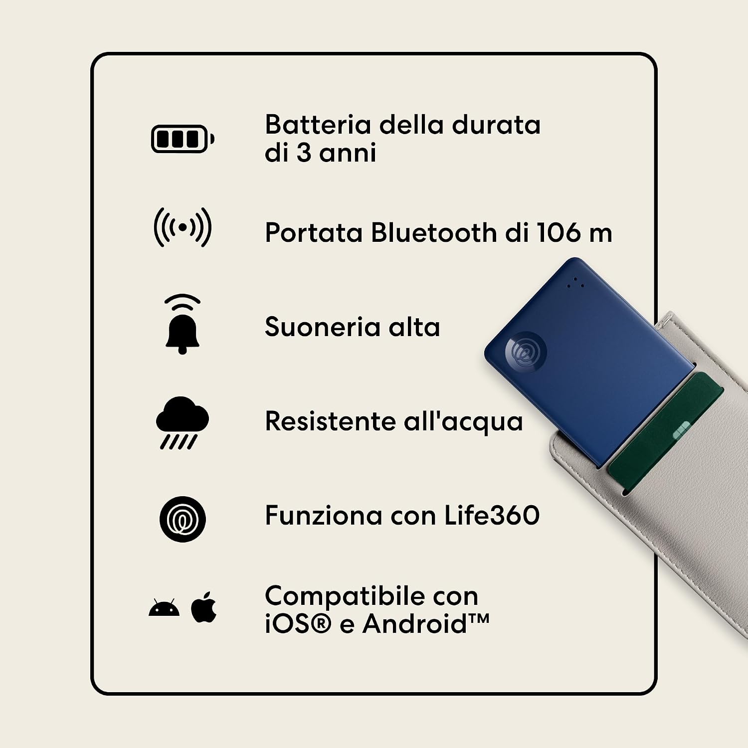 Thumbnail 6 de Life360 Tile Slim: Localizzatore Bluetooth sottile per portafogli, bagagli e molto altro
