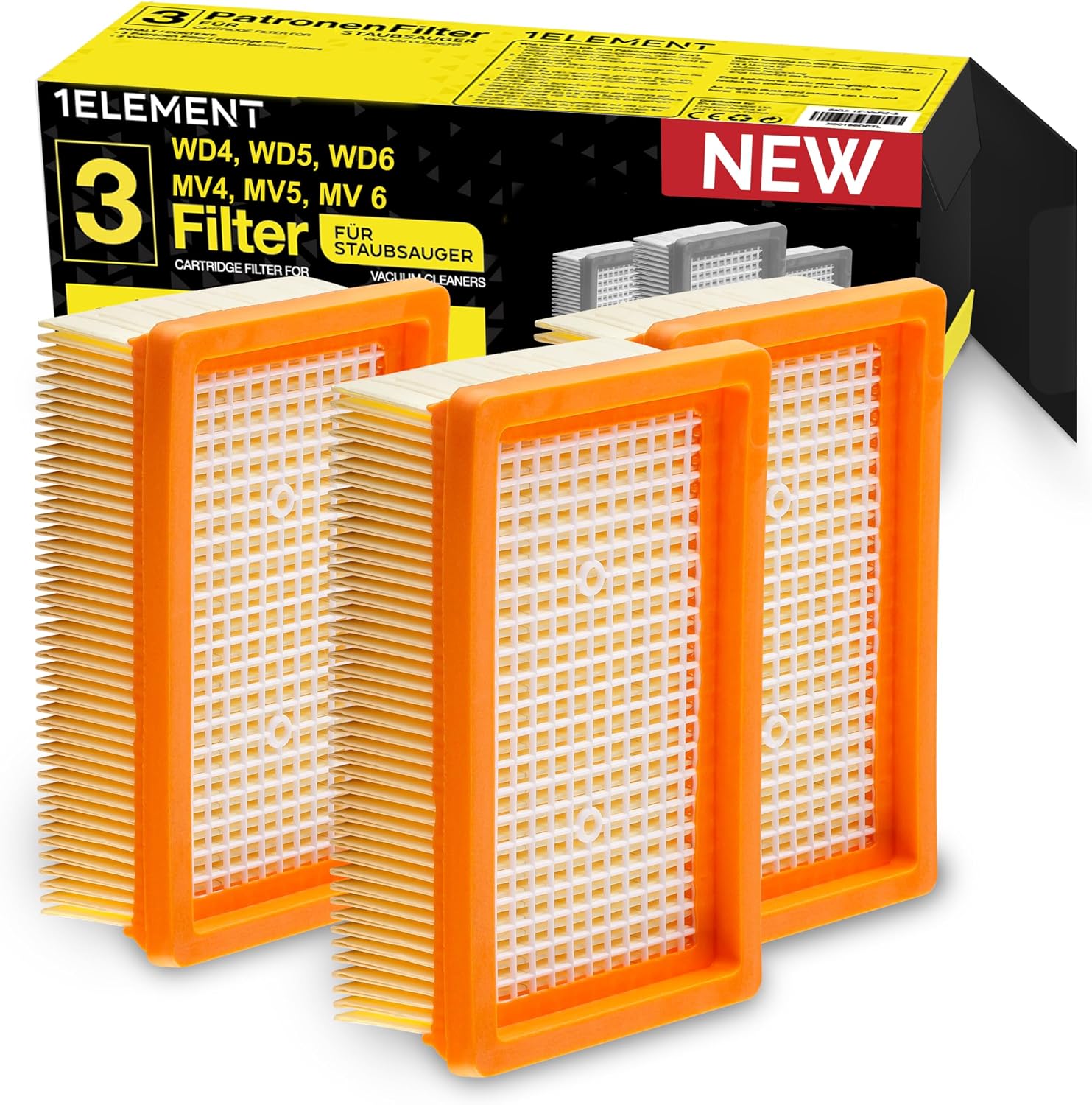 Thumbnail 6 de 1E-VaFi2-3 ronde polyesterfilters voor Kärcher WD-, MV-, SE- en NT-stofzuigers